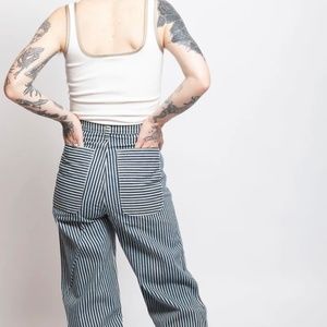 Conductor Striped Denim Wide-Leg Trousers